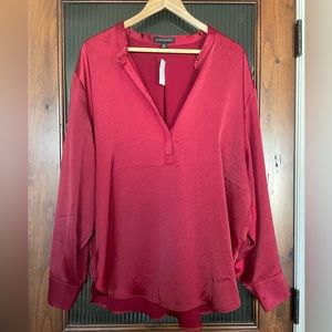 Banana Republic bright red silky blouse XXL NWT